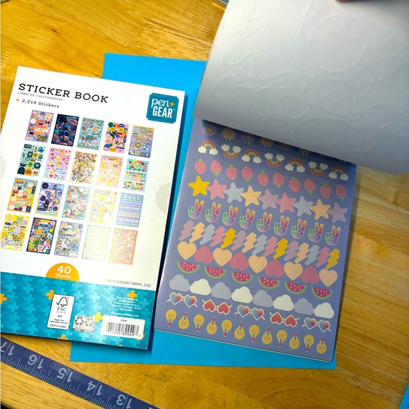 NEW Sticker book 2218 foil and paper, pen + gear good vibes edition fun letters - Picture 2 of 12